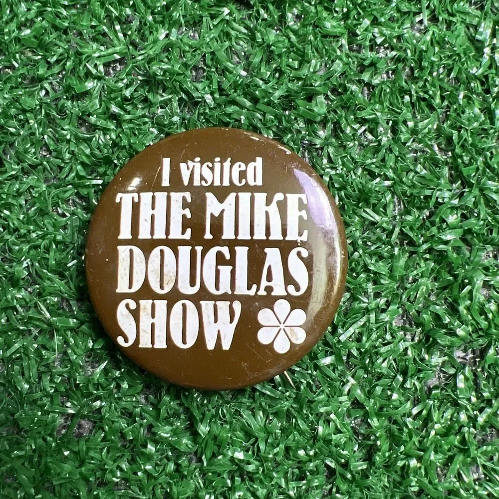 Vintage I Visited The Mike Douglas Show‎ TV Talk Show Button Pin 1970's